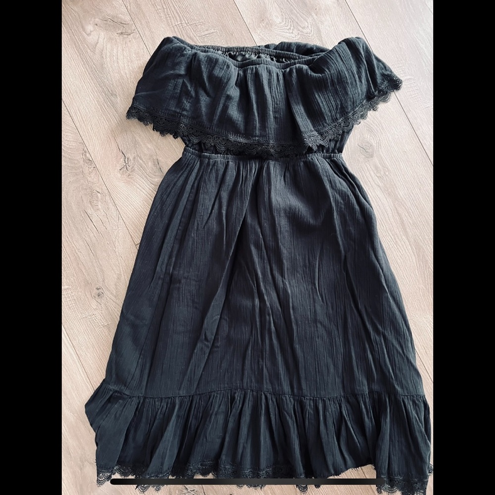 EXPRESS WOMENS BLACK STRAPLESS DRESS LACE SIZE SMALL